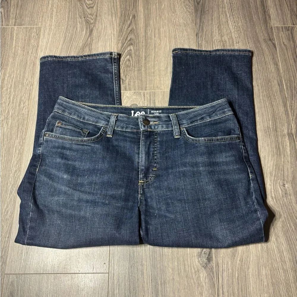 Lee Mid/Dark Blue Straight Leg capri Jeans Size 10 EPC